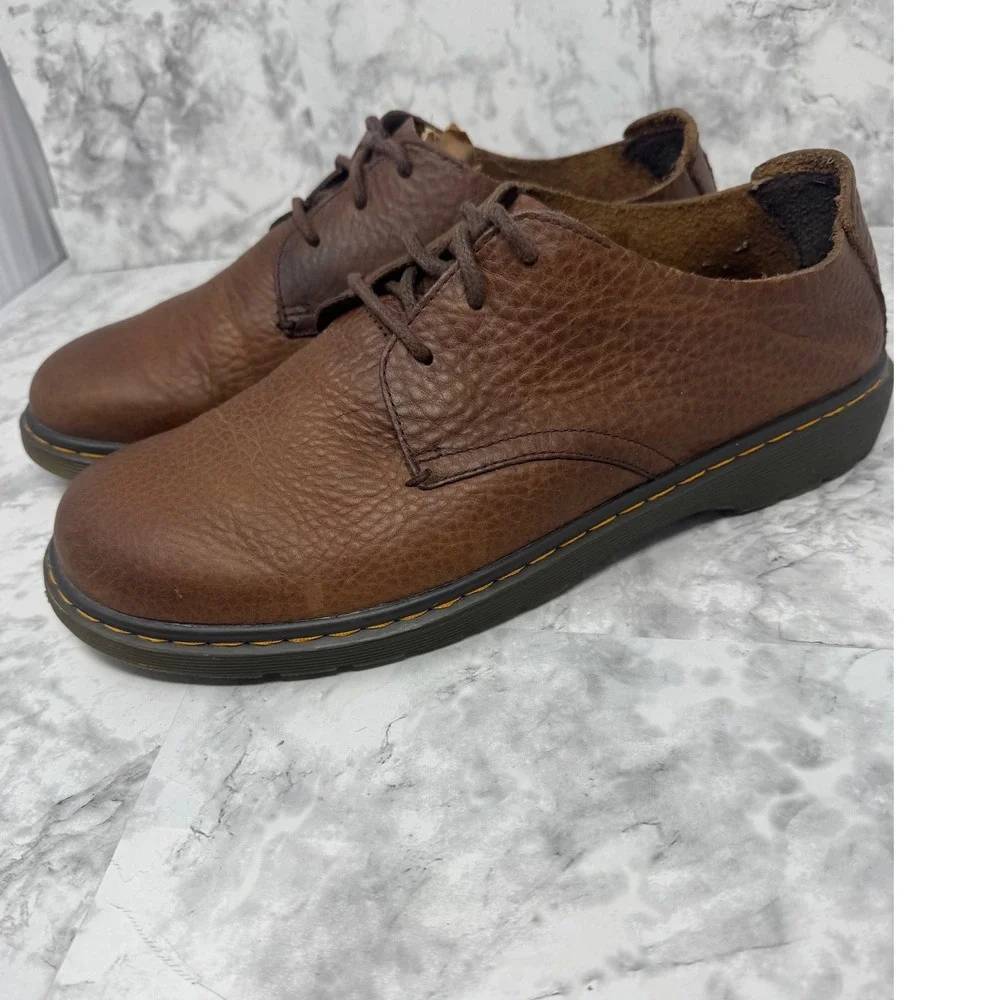 Dr Martens Elsfield Brown Leather Oxford Shoes‎ Mens 12 SoftWair Insole 22631220